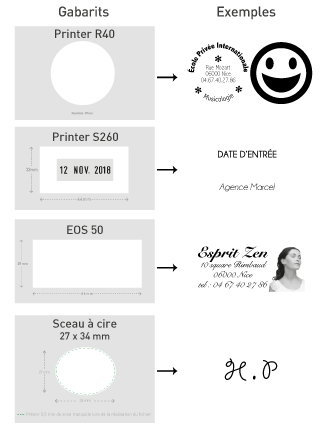 Instruction gabarit tampons et sceaux à cire