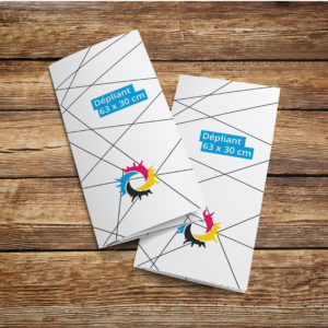 Impression de dépliant 60x30 cm ouvert